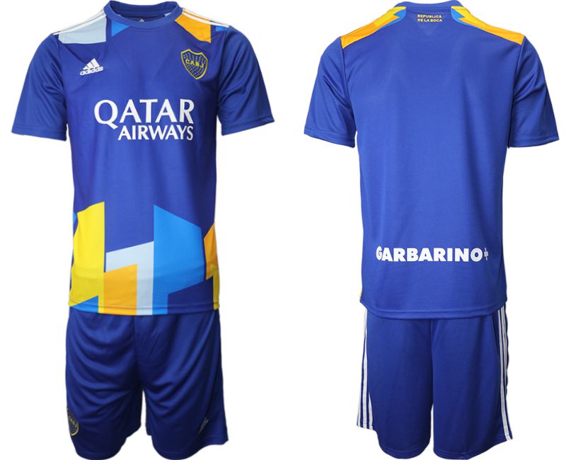 Men 2021-2022 Club Boca juniors away blue blank Adidas Soccer Jersey->boca juniors->Soccer Club Jersey